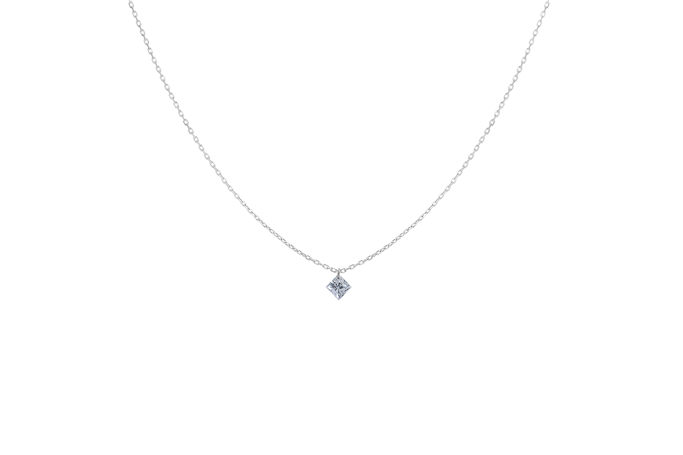 Lab-Grown Diamond 1ct. Princess Cut 14k Gold Pendant | White - #Lightbox  Jewelry